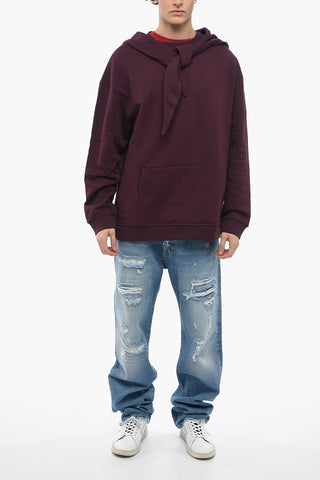 Fleece Cotton Oversized Hoodie with Knot Hood