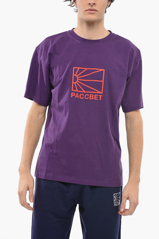 Embossed Printed Cotton Crew-Neck T-shirt
