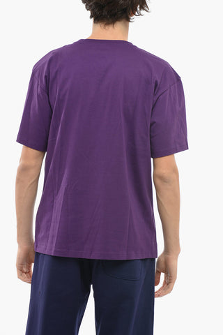 Embossed Printed Cotton Crew-Neck T-shirt