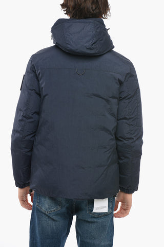 WAVE DYE Multipocketed Down Jacket with Hood