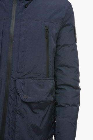 WAVE DYE Multipocketed Down Jacket with Hood