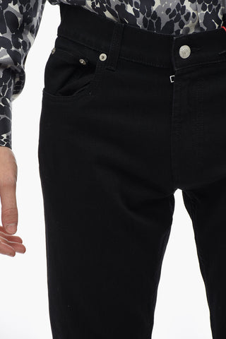 Flared-leg Denims with Rear Embroidered Logo 17cm