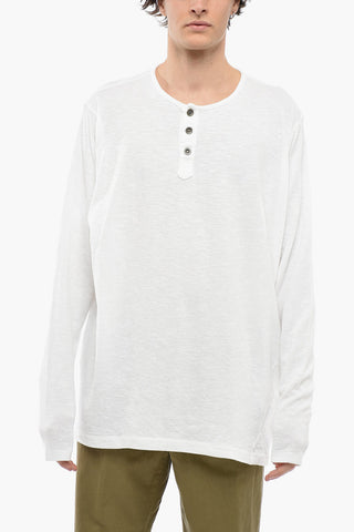 T-shirt a Manica Lunga HENLEY con 3 Bottoni