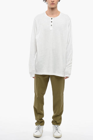 T-shirt a Manica Lunga HENLEY con 3 Bottoni