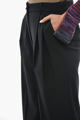 Double Pleated Wool Palazzo Pants