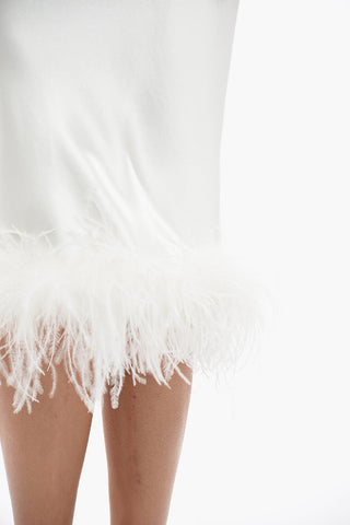 Satin Skirt With Removable Feathers Bottom
