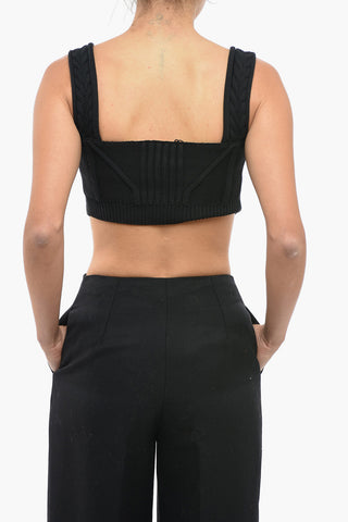 Top Cropped Lavorato A Maglia
