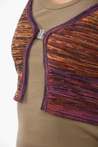 Cardigan SPACE DYE Crop con Chiusura a Forma di R