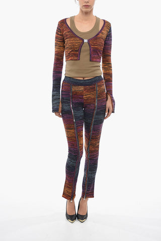 Cardigan SPACE DYE Crop con Chiusura a Forma di R