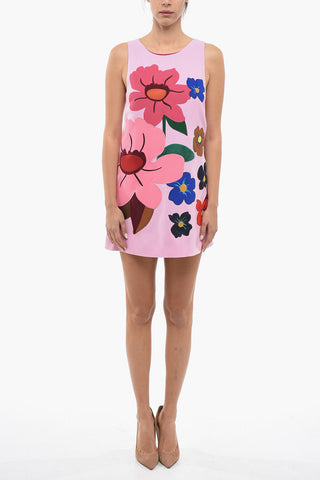 Wool A-line Dress with Floral Embroidery