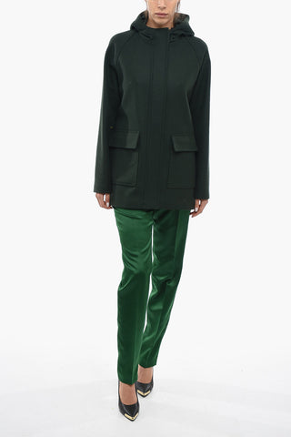 Cappotto In Misto Lana Con Cappuccio