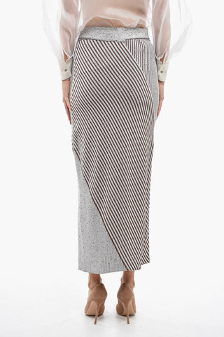 Long Elasticated Skirt SAND with Belt