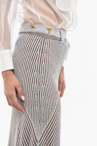 Long Elasticated Skirt SAND with Belt