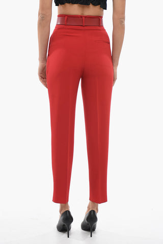 STUDIO Pantaloni con Pinces ARIEL con Cintura in Ecopelle