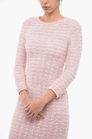 Buttoned BACK TO FRONT Wool Blend Tweed Dress