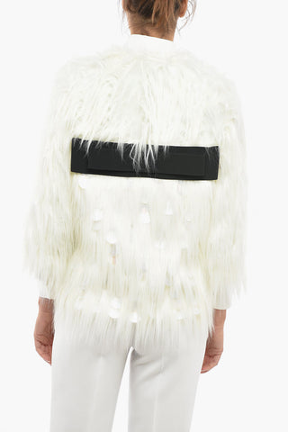 Eco-fur ROSS Coat with Crystals and Sequines