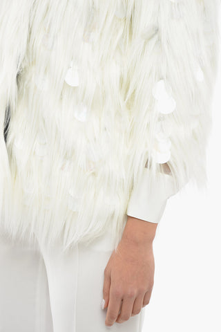 Eco-fur ROSS Coat with Crystals and Sequines
