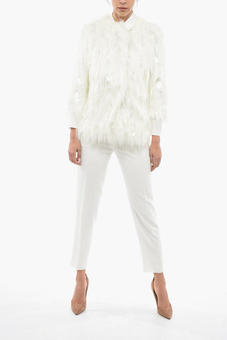 Eco-fur ROSS Coat with Crystals and Sequines