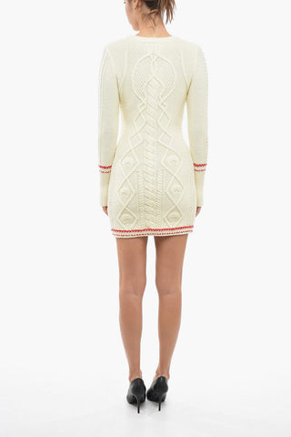 WHITE LINE Abito Corto Aran con Fit Aderente