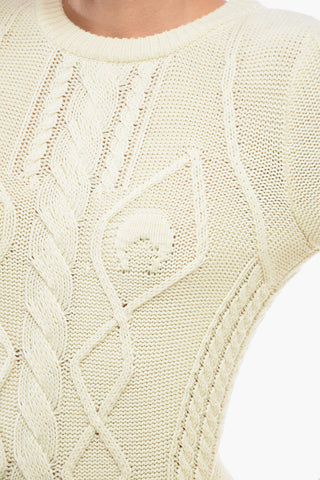WHITE LINE Abito Corto Aran con Fit Aderente