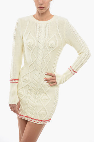 WHITE LINE Abito Corto Aran con Fit Aderente