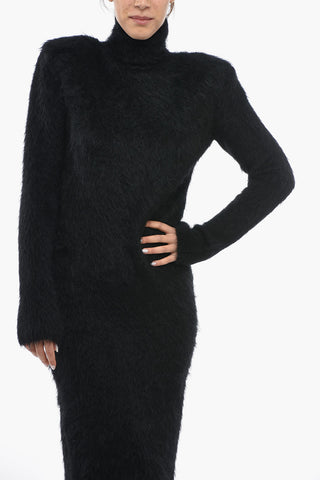 Mohair-blend ATTINA Dress with Padded Shoulders