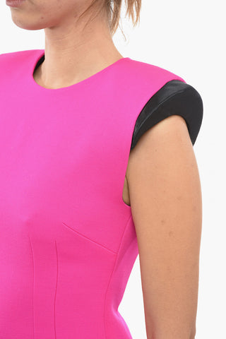 Wool Mini Dress with Padded Shoulders