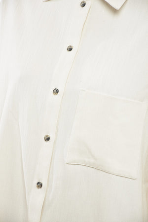 Oversized Asymmetric Linen-Blend Blouse