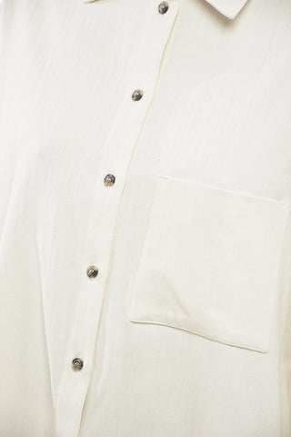 Oversized Asymmetric Linen-Blend Blouse