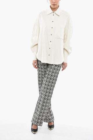 Oversized Asymmetric Linen-Blend Blouse