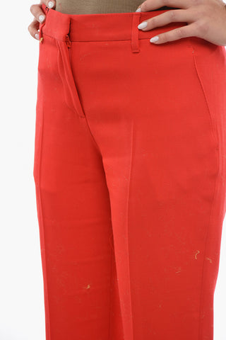 Pantaloni Straight Fit In Lana