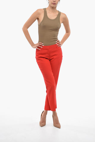 Pantaloni Straight Fit In Lana