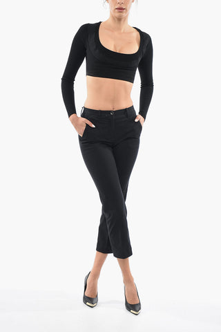Stretch Cotton Chino Pants with Belt Loops
