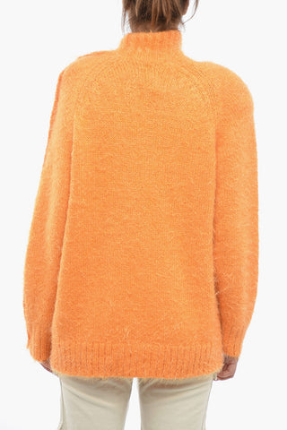 Maglia a Collo Alto Fuzzy con Bottoni Decorativi