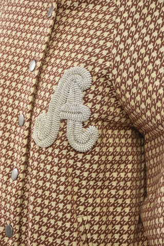 Bomber Imbottito Pied De Poule Con Dettaglio Strass