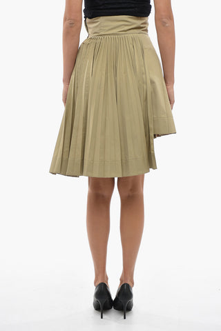 Asymmetric Pleated Skirt with Lace-up Detail