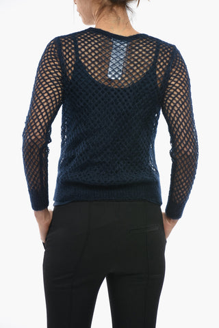 Maglia Openwork in Misto Mohair con Canottiera