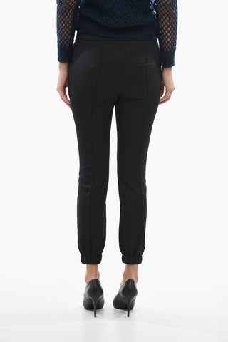 Wool Single Pleated Casual Pnts with Ankle Drawstring