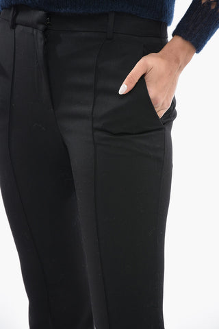 Wool Single Pleated Casual Pnts with Ankle Drawstring