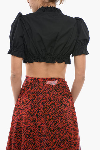 NOIR KEI NINOMIYA Camicetta Crop con Bordi Ruffle