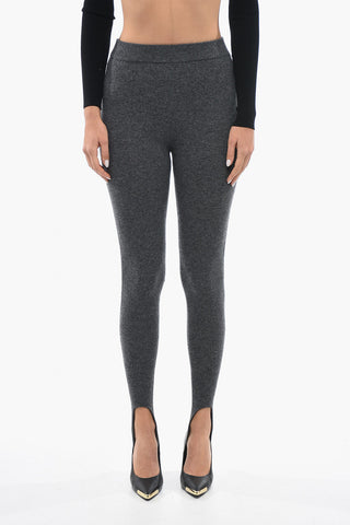 Leggings con Staffe in Lana Vergine
