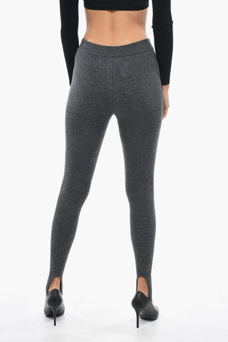 Leggings con Staffe in Lana Vergine