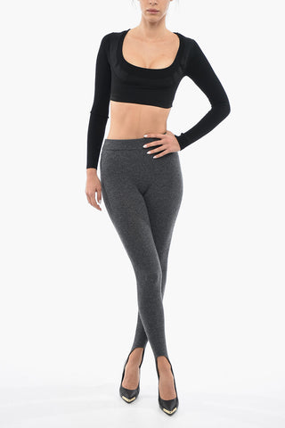 Leggings con Staffe in Lana Vergine