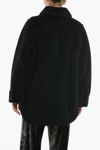 Cappotto Monopetto Teddy con Tasche a Filo