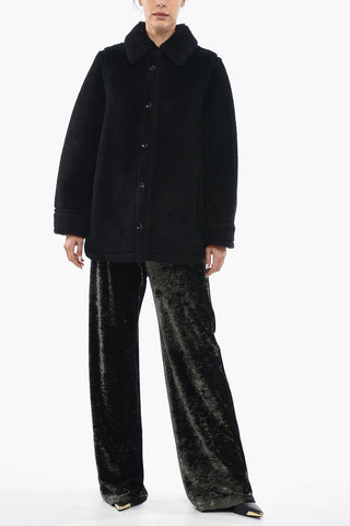 Cappotto Monopetto Teddy con Tasche a Filo
