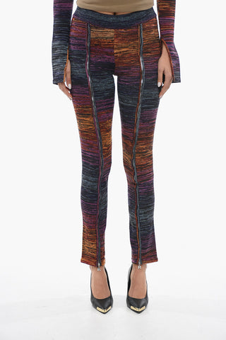 Frontal Zip Details SPACE DYE Skinny Fit Pants