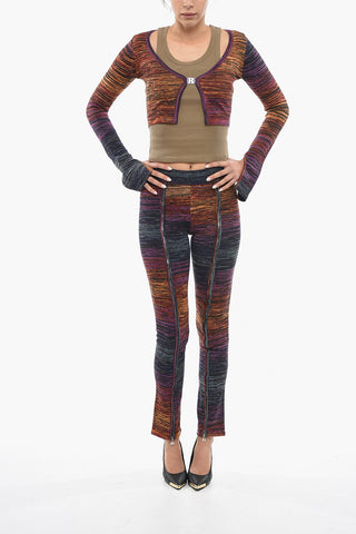 Frontal Zip Details SPACE DYE Skinny Fit Pants