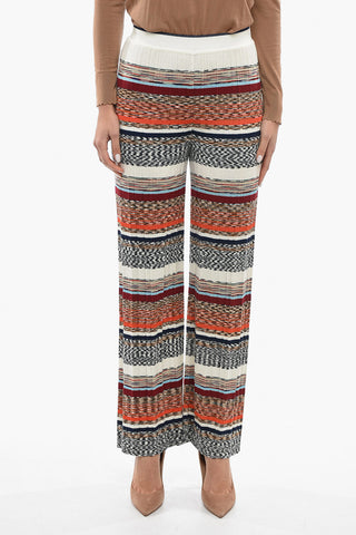 Wool-blend Pleated Trousers with Wide Leg