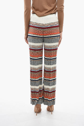 Wool-blend Pleated Trousers with Wide Leg