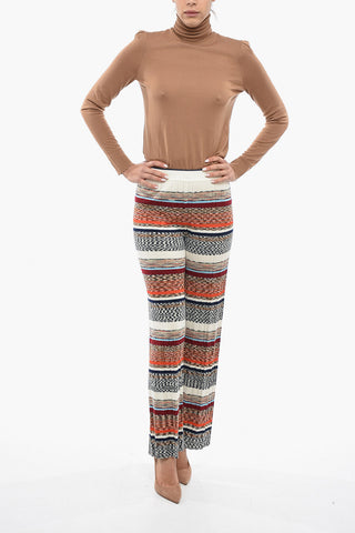 Wool-blend Pleated Trousers with Wide Leg